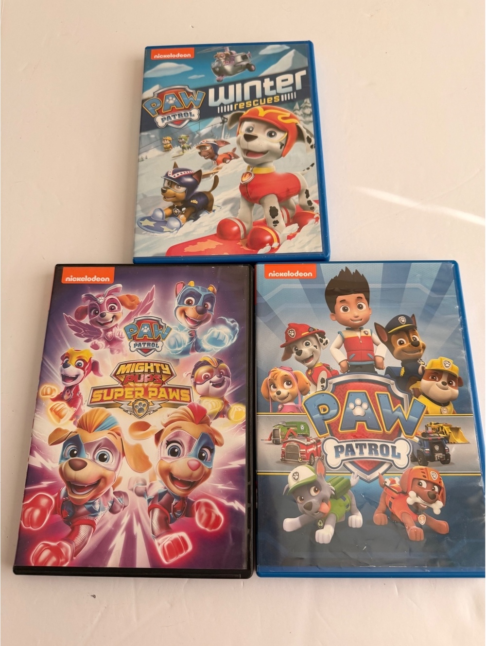 Nickelodeon Paw Patrol DVD Lot of 3 Winter Rescues Mighty Pups Super Paws
